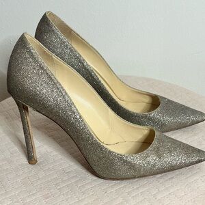 Jimmy Choo Sparkling Silver Heels